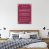 Toile Prière Hébreu et Anglais Hanerot Halalu Hanoukka (Insitu(Chambre))