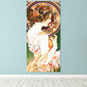 Toile Primrose par Alphonse Mucha (Insitu (Plancher de Bois))