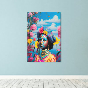 Toile Princesse avec peinture colorée au visage