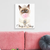 Toile Princesse Chat soufflant de bulle gomme (Insitu(Salon))