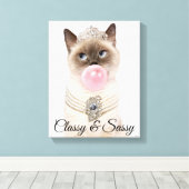 Toile Princesse Chat soufflant de bulle gomme (Insitu (Plancher de Bois))