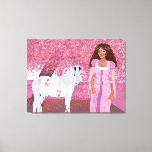Toile Princesse dans la forêt rose   Fairytale   Whimsiq