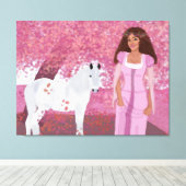 Toile Princesse dans la forêt rose | Fairytale | Whimsiq (Insitu (Plancher de Bois))