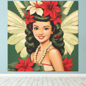 Toile Princesse de Noël Tropical Rétro 50s (Insitu (Plancher de Bois))