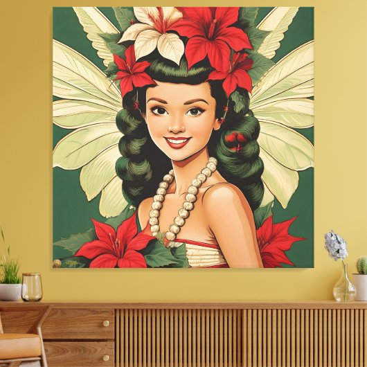 Toile Princesse de Noël Tropical Rétro 50s (Insitu(Salon))