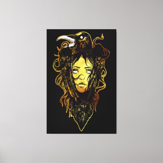 Toile Princesse embrassée par un corbeau (Recto)