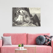 Toile Princesse et Pet Dragon Médiéval (Insitu(Salon))