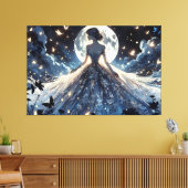 Toile Princesse fée au clair de lune, robe céleste (Insitu(Salon))