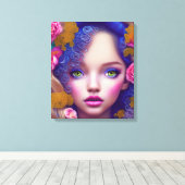 Toile Princesse Fleur inspirée par la culture ukrainienn (Insitu (Plancher de Bois))