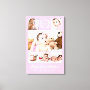 Toile Princesse Monogram Rose Baby Photo Collage