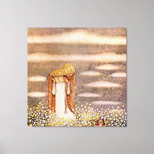 Toile “Princesse Tuvstarr” aquarelle de John Bauer (Recto)