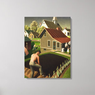 Toile Printemps en ville, 1941 par Grant Wood