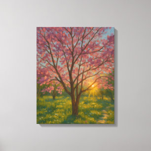 Toile Printemps Éveil - Paysage de l'arbre florissant