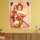 Toile Printemps La beauté dorée par Alphonse Mucha (Insitu(Salon))