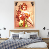 Toile Printemps La beauté dorée par Alphonse Mucha (Insitu(Chambre))