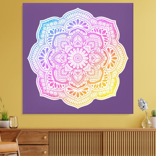 Toile Prism Flower Mandala Stretched Canvas Print (Insitu(Salon))