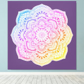 Toile Prism Flower Mandala Stretched Canvas Print (Insitu (Plancher de Bois))