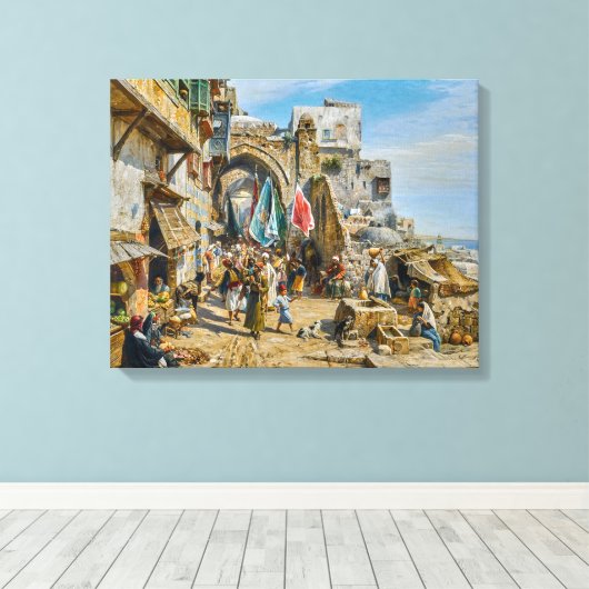 Toile Procession à Jaffa | Gustav Bauernfeind | (Insitu (Plancher de Bois))