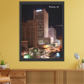 Toile Produit CustomiPhoenix, AZ la Nuit (Insitu(Salon))