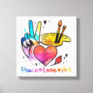 Toile Professeur D'Art Peace Love Art Pour Artistes Et P