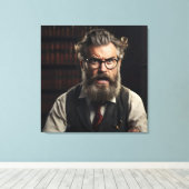 Toile Professeur fou fou avec barbe (Insitu (Plancher de Bois))