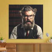 Toile Professeur fou fou avec barbe (Insitu(Salon))