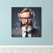 Toile Professeur fou fou avec barbe (Insitu (Plancher de Bois))
