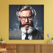 Toile Professeur fou fou avec barbe (Insitu(Salon))