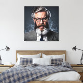 Toile Professeur fou fou avec barbe (Insitu(Chambre))