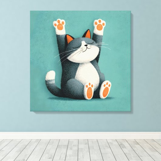 Toile Professional Nap Taker Funny Sleeping Cat (Insitu (Plancher de Bois))