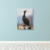 Toile Profil d'un cormoran à aigrettes (Insitu (Plancher de Bois))