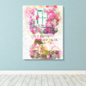 Toile Profitez De La Promenade | Vélo Aquarelle Avec Fle (Insitu (Plancher de Bois))