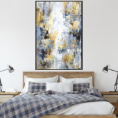 Toile Profondeur & Dérive : Abstrait Bleu Or (Insitu(Chambre))