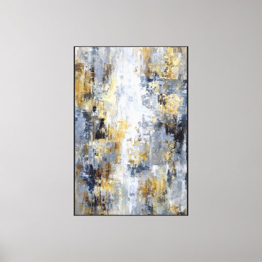 Toile Profondeur & Dérive : Abstrait Bleu Or (Recto)