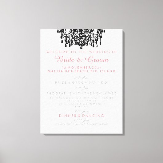 Toile Programme de mariage de lustre PixDezines (Recto)