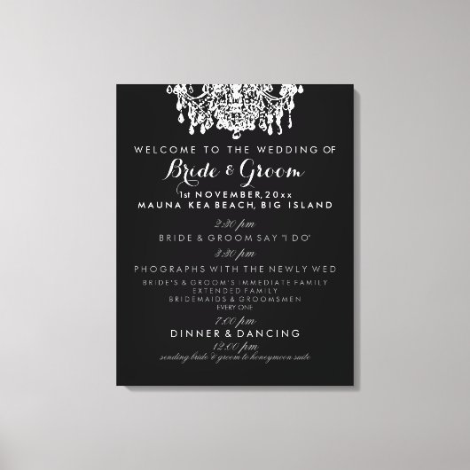 Toile Programme de mariage de lustre PixDezines (Recto)