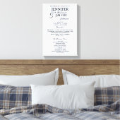 Toile Programme de mariage | Soft Silver Parties scintil (Insitu(Chambre))