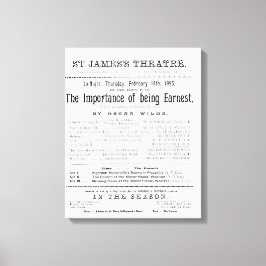 Toile Programme pour une performance de l'importance de (Recto)