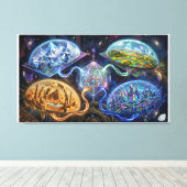 Toile Projection of Adjacent Realities (Insitu (Plancher de Bois))