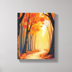 Toile Promenade dans la forêt de feuillage   Peinture à 