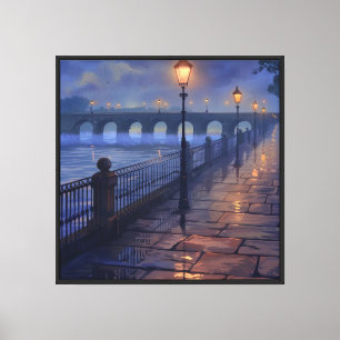 Toile Promenade de Pont de Rivière de Londres Inspirée s