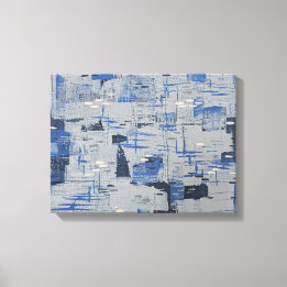 Toile Promenade d'hiver. Acrylique Abstraite. Tempête d'