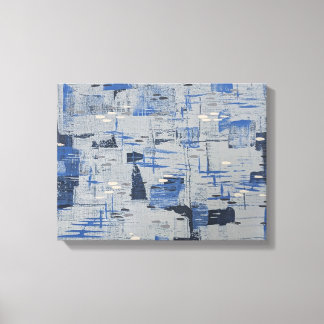 Toile Promenade d'hiver. Acrylique Abstraite. Tempête d'