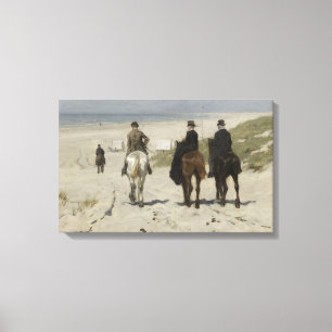 Toile Promenade équestre matinale sur la plage (d'Anton