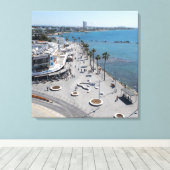 Toile Promenade maritime de Paphos vue par drone (Insitu (Plancher de Bois))