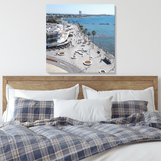 Toile Promenade maritime de Paphos vue par drone (Insitu(Chambre))