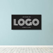 Toile Promo de logo rectangulaire moderne noir et blanc (Insitu (Plancher de Bois))