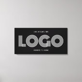 Toile Promo de logo rectangulaire moderne noir et blanc (Recto)