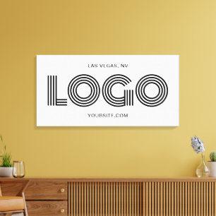 Toile Promo du logo rectangulaire moderne blanc et noir