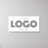 Toile Promo du logo rectangulaire moderne blanc et noir (Recto)